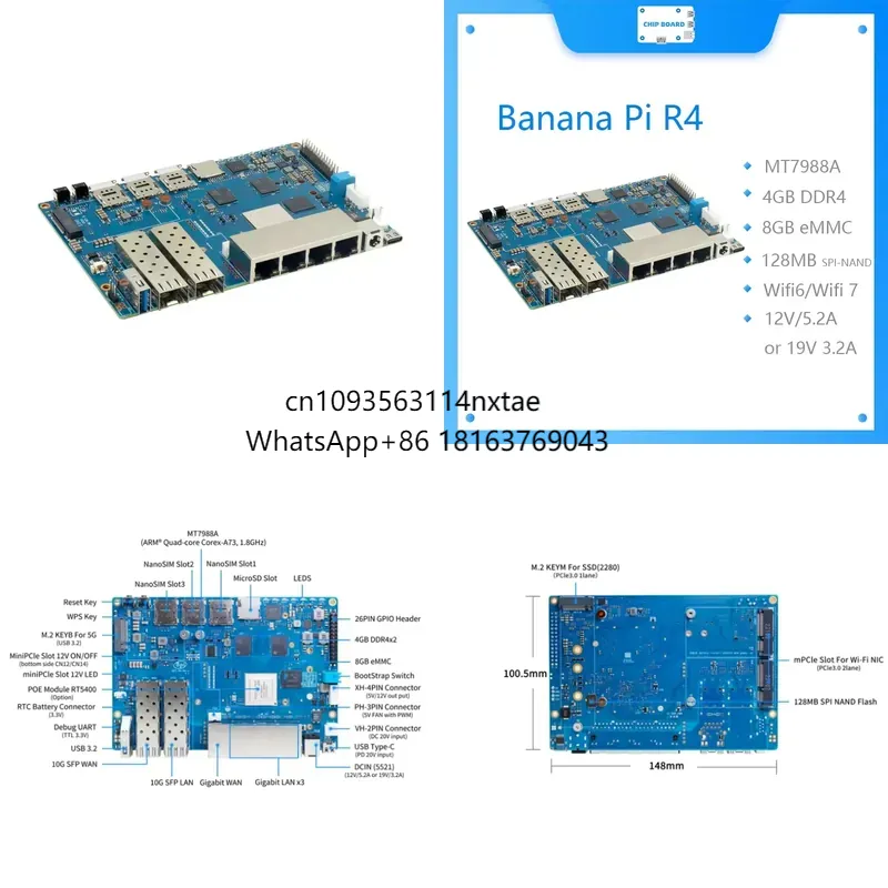 2026 Hot! Banana Pi BPI R4 Wif - огляд і ціна Bananapi Bpi R4 Wifi 7